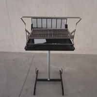 griglia inox girevole completa di supporto barbece