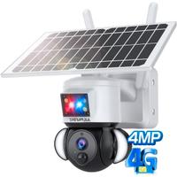 4G Telecamera SIM Esterno con Solare, 2K 4MP 360° 