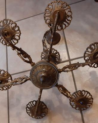 Lampadario In Bronzo A 6 Bracci