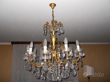 Lampadario da sala a goccia corpo in ottone