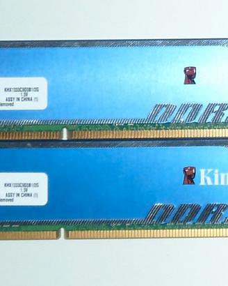Ram DDR3 2x2Gb Kingston HYPER Blu