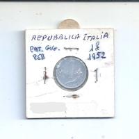 - moneta repubblica Italia 1 Lira 1952-cornucopia