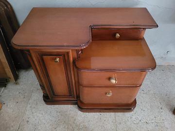 COMODINO LEGNO NOCE CAMERA DA LETTO 