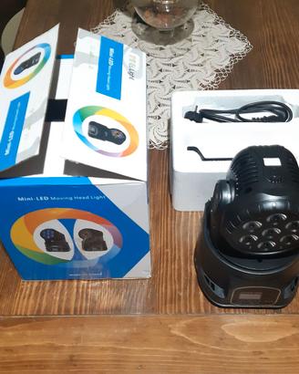 Testa mobile rotante led da dj effetto luce feste