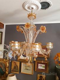 lampadario in vetro di murano ca Rezzonico 