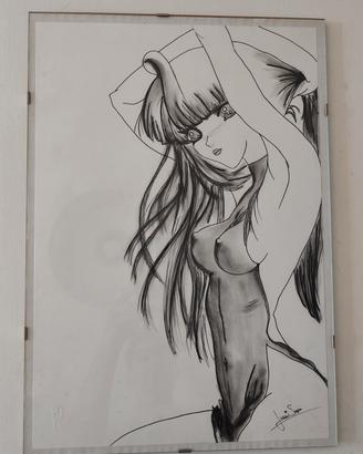 Illustrazione stile manga 50x35cm 