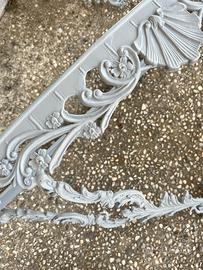 Consolle in ottone verniciato e marmo rosa