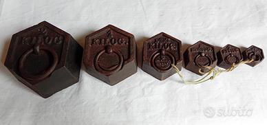 serie 6 antichi pesi per bilancia