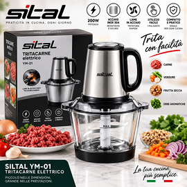 Tritacarne elettrico Siltal YM-01 200W in acciaio