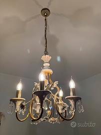 Lampadario anni 70 con Swarovski