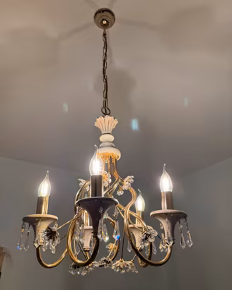 Lampadario anni 70 con Swarovski