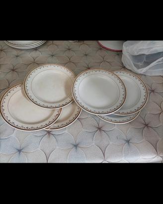 6 piattini torta antichi ceramica Laveno Sci