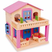 Casa bambole Clara in legno arredata