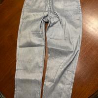 Pantalone donna grigio-azzurro lucido