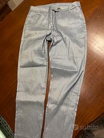 Pantalone donna grigio-azzurro lucido