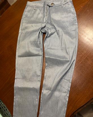 Pantalone donna grigio-azzurro lucido