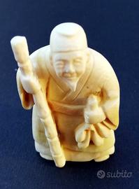 5 bottone giapponese antico netsuke originale