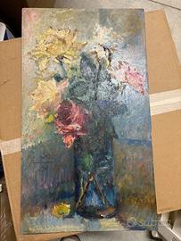 Quadro Corrado Michelozzi - Rose in vaso