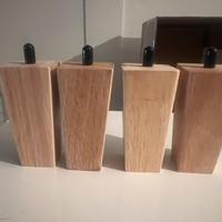 Gambe in Legno Massello 4 pezzi