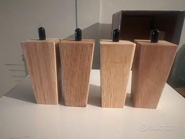 Gambe in Legno Massello 4 pezzi