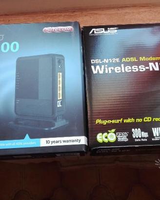 2 modem router wi fi usati sitecom + asus