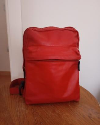 Zaino in pelle rosso monospalla  