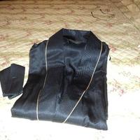 Julipet raffinata vestaglia uomo 100% seta blu tag