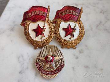 Lotto 3 Distintivi Militari Guardia URSS