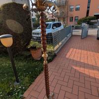 Appendiabiti in ottone e legno vintage