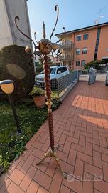 Appendiabiti in ottone e legno vintage