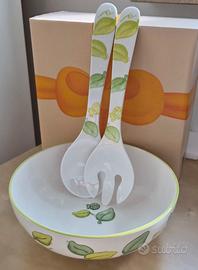 Insalatiera Thun in ceramica con posate in plastic