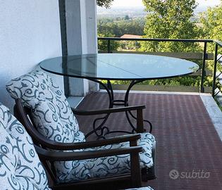 Tavolo in ferro battuto e cristallo - RIBASSATO