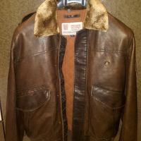 giacca Volcom in pelle vera con colletto pelliccia