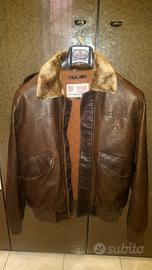 giacca Volcom in pelle vera con colletto pelliccia