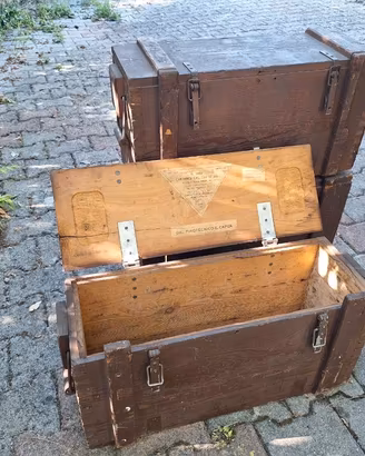 set di tre casse di munizioni militari italiane