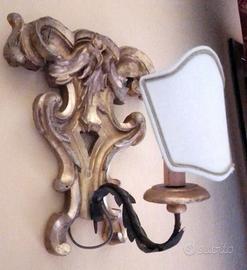 2  antiche lampade appliques dorate barocche