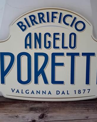 Birra Poretti insegna in legno