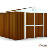 Box capanno giardino Acciaio 327x269 legno scuro