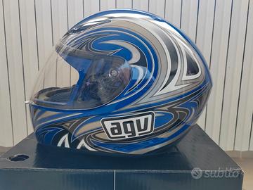 Casco integrale AGV K3 blue silver gun metal Tg S