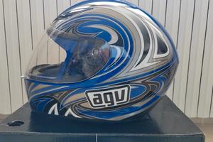 Casco integrale AGV K3 blue silver gun metal Tg S