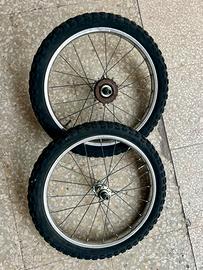 Coppia Ruote Bici 16 Pollici Vintage BMX Graziella