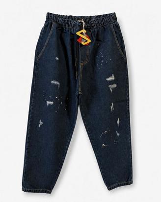 jeans uomo S jogger made in Italy dei. blu 