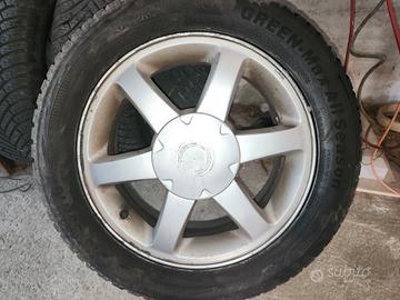 4   CERCHI 215/55 R 16 CON GOMME  4 STAGIONI