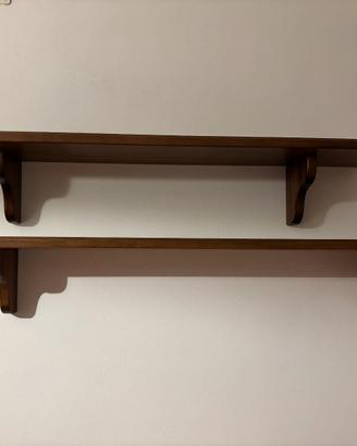 Mensole n legno color noce eleganti e robuste