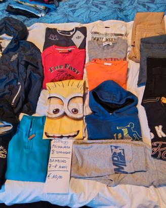 LOTTO 2 VESTITI PRIMAVERA BAMBINO 7/8 ANNI 