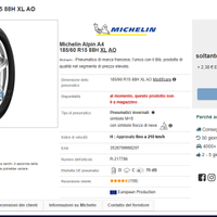 Pneumatici MICHELIN ALPIN A4 AO XL - 185 60 15 88H