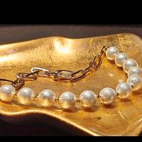 choker perla naturale,acciaio,oro