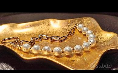 choker perla naturale,acciaio,oro