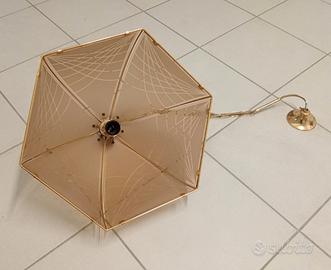 Lampadario in vetro ed ottone