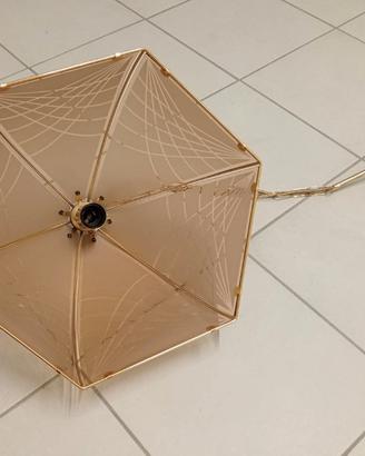 Lampadario in vetro ed ottone